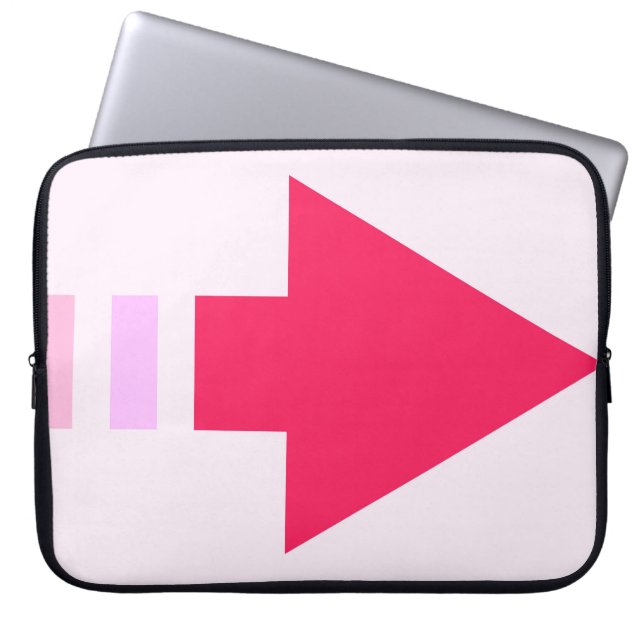 Pink Arrow neopreen laptophoes van 15 inch Laptop Sleeve (Voorkant)
