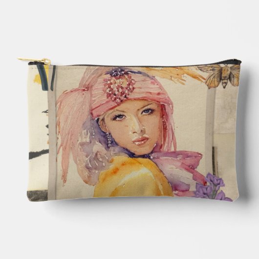 Pink Art deco accessories bag Etui (Voorkant)