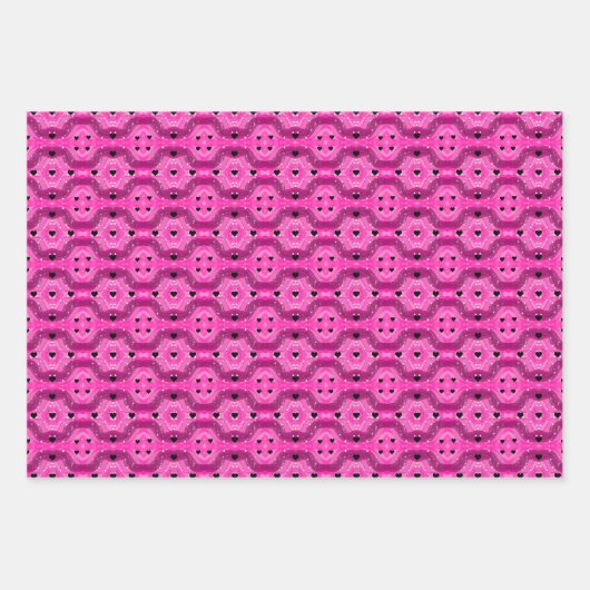 Pink art pop culture black heart inpakpapier vel (Voorkant 2)