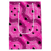 Pink art pop culture black heart medium cadeauzakje (Achterkant)