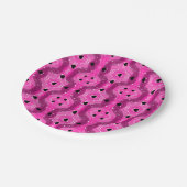 Pink art pop culture black heart papieren bordje (Gekanteld)