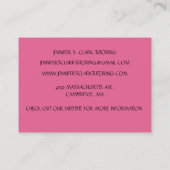 Pink Art Teacher Tutor Educator Kunstles Visitekaartje (Achterkant)