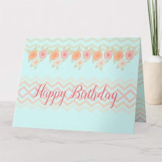 Pink Artsy Floral Kaart (Voorkant)