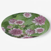 Pink Astrantia Blooms Floral Papieren Bordje (Gekanteld)