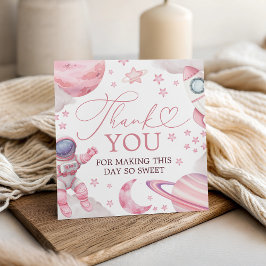 Pink Astronaut 1st Birthday Favor Tags Bedankjes Labels