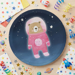 Pink Astronaut Beer Space Baby shower Papieren Bordje