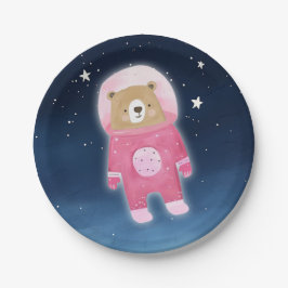 Pink Astronaut Beer Space Baby shower Papieren Bordje
