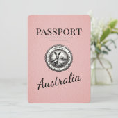 Pink Australia Passport Bewaar de datum Save The Date (Staand voorkant)