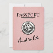 Pink Australia Passport Bewaar de datum Save The Date (Voorkant)