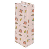 Pink Autumn Harvest Festival Thanksgiving Wijn Cadeautas (Voorkant Gekanteld)