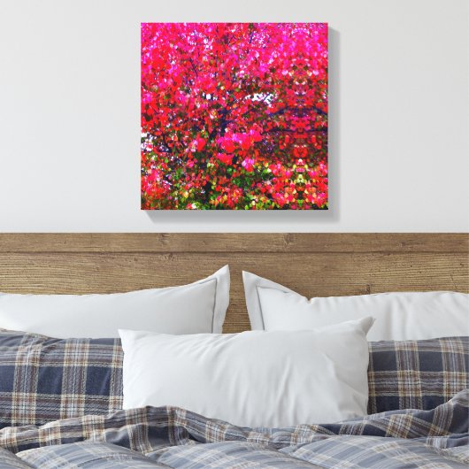 Pink Autumn impressionistic Leavebomen Canvas Afdruk (Insitu (Slaapkamer))
