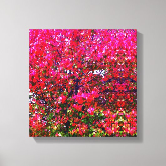 Pink Autumn impressionistic Leavebomen Canvas Afdruk (Voorkant)