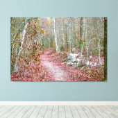 Pink Autumn Leaves Goat Rock Trail Arkansas Canvas Afdruk (Insitu (Houten vloer))