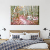 Pink Autumn Leaves Goat Rock Trail Arkansas Canvas Afdruk (Insitu (Slaapkamer))