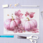 Pink Autumn Pumpkins and Flowers Fall Decoupage Tissuepapier (Craft)