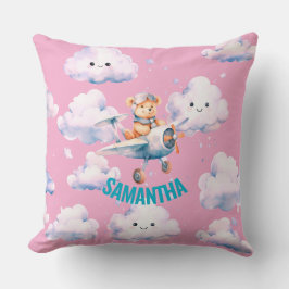 Pink Aviator Teddy Bear-Sierkussen Kussen