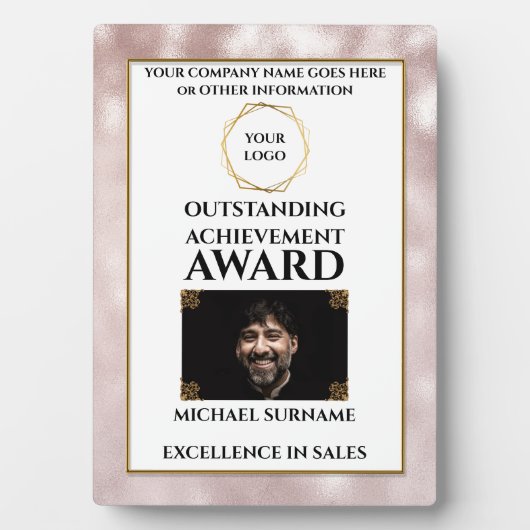 Pink award DIY logo-medewerker Fotoplaat (voorkant)