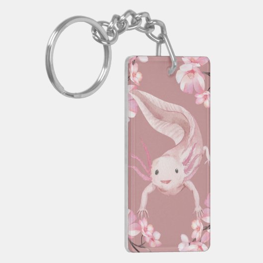 Pink Axolotl Keychain (Voorkant Links)