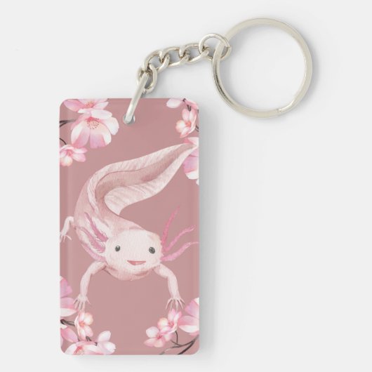 Pink Axolotl Keychain (achterkant)