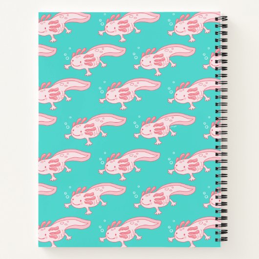 Pink Axolotl Pattern Notitieboek (Achterkant)