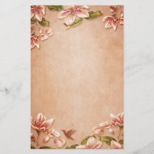 Pink Azaleas  Floral over Whiskey Wedding Briefpapier