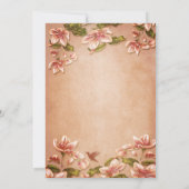 Pink Azaleas  Floral over Whiskey Wedding Kaart (Achterkant)