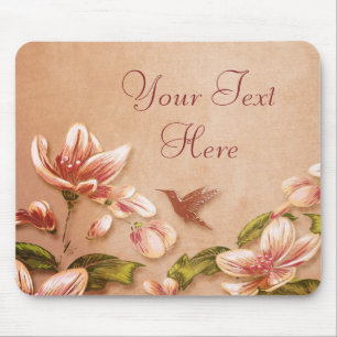 Pink Azaleas Floral over Whiskey Wedding Muismat