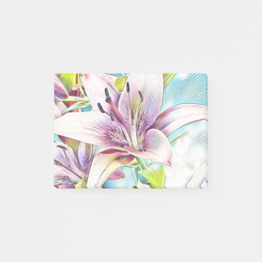 Pink Azeea Flower Drawing Post-it® Notes (Voorkant)