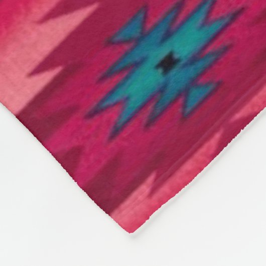 PINK Aztec Print Fleece Deken (Hoek)