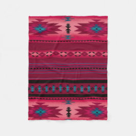 PINK Aztec Print Fleece Deken