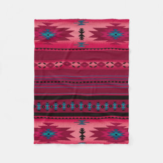 PINK Aztec Print Fleece Deken