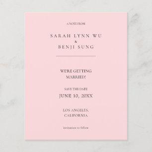 Pink B minimalistische modus 2V2 Bespaar de datum Flyer
