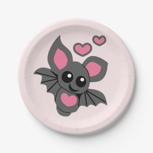 Pink Baby Bat Papieren Bordje (Voorkant)