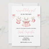 Pink Baby Clothes Girl Baby shower Kaart (Voorkant)