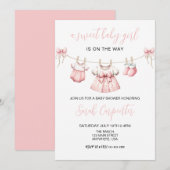 Pink Baby Clothes Girl Baby shower Kaart (Voorkant / Achterkant)