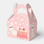 Pink baby dinosaur verjaardagspostartikelen aangep bedankdoosjes (Achterkant)