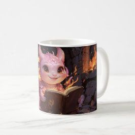 Pink Baby Dragon leest een boek Koffiemok
