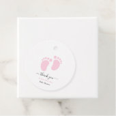 Pink Baby Feet Baby Shower Party, Girl Baby Shower Bedankjes Labels (In situ)
