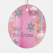 Pink Baby Girl Baby's eerste kerst Ornament (Links)