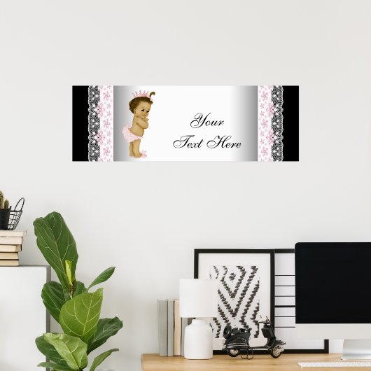 Pink  Baby Girl Princess Poster (Thuiskantoor)