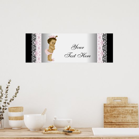 Pink  Baby Girl Princess Poster (Keuken)