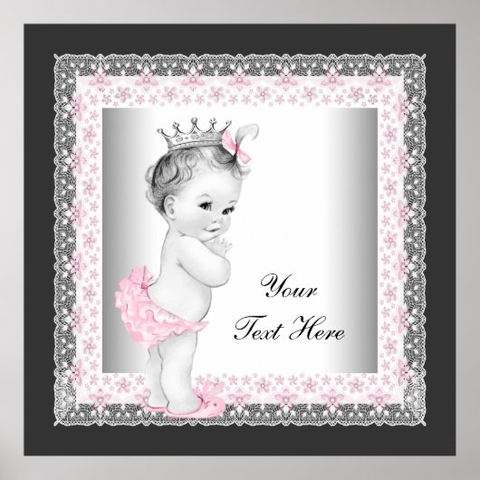 Pink  Baby Girl Princess Poster (Voorkant)
