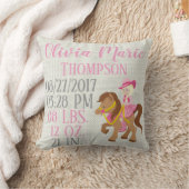 Pink Baby Girl Riding Westerne paardengeboorte Kussen (Deken)