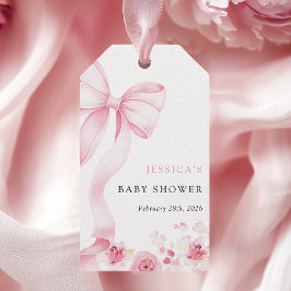 Pink Baby in Bloom Baby Shower Favor Tags Cadeaulabel