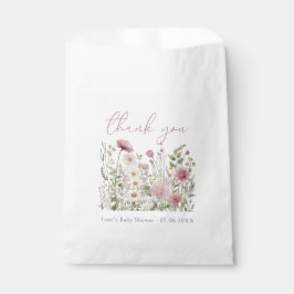 Pink Baby In Bloom Floral Wildflower Baby Shower Bedankzakje