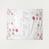 Pink Baby In Bloom Wildflower Baby Shower Backdrop Wandkleed (Voorkant (horizontaal))