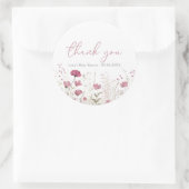 Pink Baby In Bloom Wildflower Shower Favor Sticker (Tas)