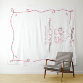 Pink Baby Is Brewing Coffee Baby Shower Wandkleed (In Situ (horizontaal))