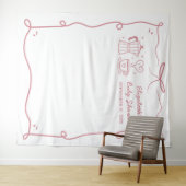 Pink Baby Is Brewing Coffee Baby Shower Wandkleed (In Situ (horizontaal))