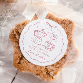 Pink Baby Is Brewing Coffee Thank You Ronde Sticker